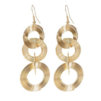 HANSIDON Geometric Gold Plated Hoop Earrings Large Statement Handmade Drop Dangle Earrings Trendy Bridal Jewelry Accessory