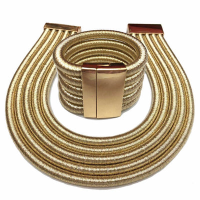 Kim K Collar Necklace Bracelet Jewelry Sets - Nazatt.com