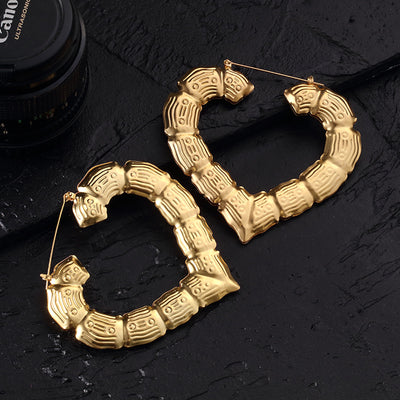 Gold plated bamboo earrings - Nazatt.com