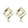 Gold Plated Double Square Stud Earrings - Nazatt.com