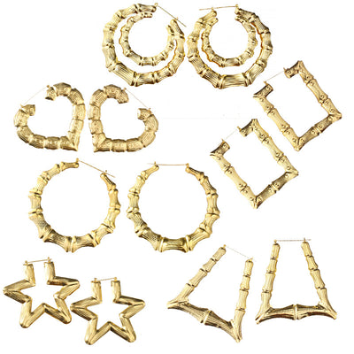 Gold plated bamboo earrings - Nazatt.com